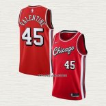 Denzel Valentine NO 45 Camiseta Chicago Bulls Ciudad 2021-22 Rojo