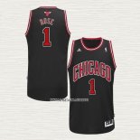 Derrick Rose NO 1 Camiseta Chicago Bulls Retro Negro