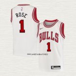 Derrick Rose NO 1 Camiseta Nino Chicago Bulls Association Blanco
