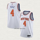 Derrick Rose NO 4 Camiseta New York Knicks Association Blanco
