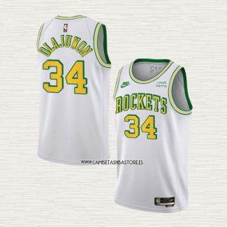 Hakeem Olajuwon NO 34 Camiseta Houston Rockets Classic 2022-23 Blanco