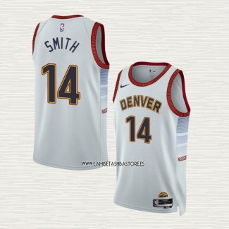 Ish Smith NO 14 Camiseta Denver Nuggets Ciudad 2022-23 Blanco