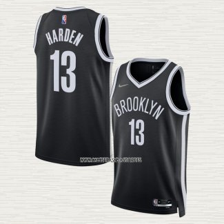 James Harden NO 13 Camiseta Brooklyn Nets Icon 2021-22 Negro