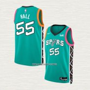 Jordan Hall NO 55 Camiseta San Antonio Spurs Ciudad 2022-23 Verde
