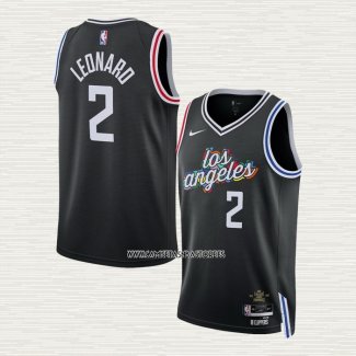 Kawhi Leonard NO 2 Camiseta Los Angeles Clippers Ciudad 2022-23 Negro