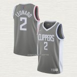 Kawhi Leonard NO 2 Camiseta Los Angeles Clippers Earned 2020-21 Gris