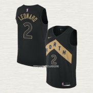 Kawhi Leonard NO 2 Camiseta Toronto Raptors Ciudad 2018 Negro