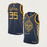Kevin Durant NO 35 Camiseta Golden State Warriors Ciudad 2018-19 Azul