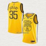 Kevin Durant NO 35 Camiseta Golden State Warriors Earned Amarillo