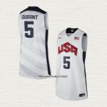 Kevin Durant NO 5 Camiseta USA 2012 Blanco