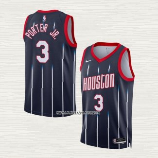 Kevin Porter JR. NO 3 Camiseta Houston Rockets Ciudad 2022-23 Negro