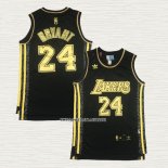 Kobe Bryant NO 24 Camiseta Los Angeles Lakers Retro Oro Negro