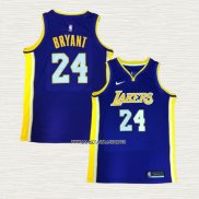 Kobe Bryant NO 24 Camiseta Los Angeles Lakers Statehombret 2017-18 Violeta