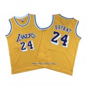 Kobe Bryant NO 24 Camiseta Nino Los Angeles Lakers Icon 2018-19 Amarillo2