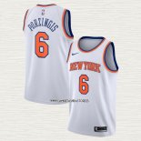 Kristaps Porzingis NO 6 Camiseta New York Knicks Association Blanco