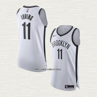 Kyrie Irving NO 11 Camiseta Brooklyn Nets Association Autentico Blanco