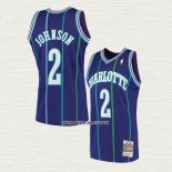 Larry Johnson NO 2 Camiseta Charlotte Hornets Mitchell & Ness 1994-95 Violeta