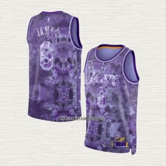 LeBron James NO 6 Camiseta Los Angeles Lakers Select Series 2023 Violeta