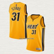Max Strus NO 31 Camiseta Miami Heat Earned 2020-21 Oro