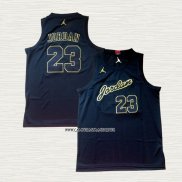 Michael Jordan NO 23 Camiseta Oro Negro