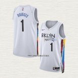Mikal Bridges NO 1 Camiseta Brooklyn Nets Ciudad 2022-23 Blanco