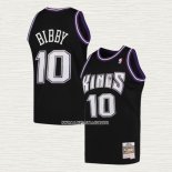 Mike Bibby NO 10 Camiseta Sacramento Kings Mitchell & Ness 2001-02 Negro
