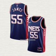Mike James NO 55 Camiseta Brooklyn Nets Ciudad 2021-22 Azul