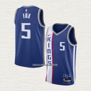 NO 5 Camiseta Sacramento Kings Ciudad 2023 Azul De'Aaron Fox 24