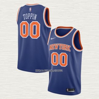 Obi Toppin NO 00 Camiseta New York Knicks Icon 2020 Azul