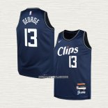 Paul George NO 13 Camiseta Nino Los Angeles Clippers Ciudad 2023-24 Azul