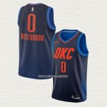 Russell Westbrook NO 0 Camiseta Oklahoma City Thunder Statement Azul