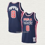 Scottie Pippen NO 8 Camiseta Chicago Bulls USA 1992 Azul