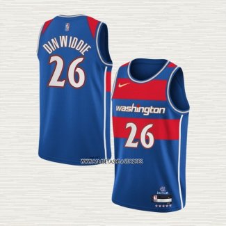 Spencer Dinwiddie NO 26 Camiseta Washington Wizards Ciudad 2021-22 Azul