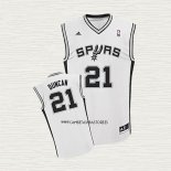Tim Duncan NO 21 Camiseta San Antonio Spurs Retro Blanco