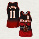Trae Young NO 11 Camiseta Atlanta Hawks Hardwood Classics Throwback Rojo