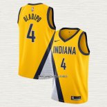 Victor Oladipo NO 4 Camiseta Indiana Pacers Statement Edition Amarillo