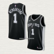 Victor Wembanyama NO 1 Camiseta San Antonio Spurs Icon 2022-23 Negro