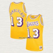 Wilt Chamberlain NO 13 Camiseta Los Angeles Lakers Mitchell & Ness 1971-72 Amarillo