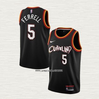 Yogi Ferrell NO 5 Camiseta Cleveland Cavaliers Ciudad 2020-21 Negro