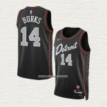 Alec Burks NO 14 Camiseta Detroit Pistons Ciudad 2023-24 Negro
