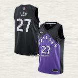 Alex Len NO 27 Camiseta Toronto Raptors Earned 2020-21 Negro Violeta