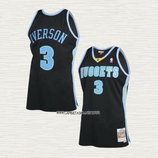 Allen Iverson NO 3 Camiseta Denver Nuggets Mitchell & Ness 2006-07 Negro