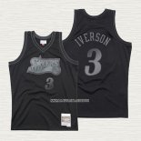 Allen Iverson NO 3 Camiseta Philadelphia 76ers Hardwood Classics 1997-98 Negro
