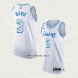 Anthony Davis NO 3 Camiseta Los Angeles Lakers Ciudad Autentico 2020-21 Blanco