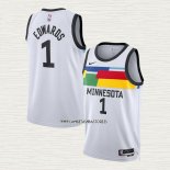 Anthony Edwards NO 1 Camiseta Minnesota Timberwolves Ciudad 2022-23 Blanco