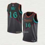 Anthony Gill NO 16 Camiseta Washington Wizards Ciudad 2023-24 Negro