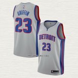 Blake Griffin NO 23 Camiseta Detroit Pistons Statement Gris