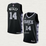 Blake Wesley NO 14 Camiseta San Antonio Spurs Statement 2022-23 Negro