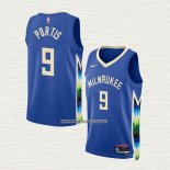Bobby Portis NO 9 Camiseta Milwaukee Bucks Ciudad 2022-23 Azul