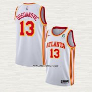 Bogdan Bogdanovic NO 13 Camiseta Atlanta Hawks Association 2020-21 Blanco